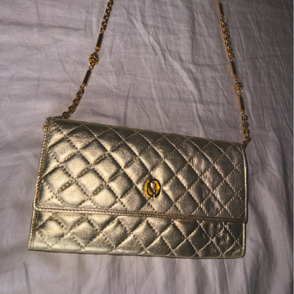Vintage Gold genuine leather Italian purse